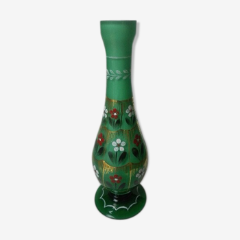 Vase in green opaline