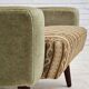 Années 1970, fauteuil danois, état d'origine, meuble velours, tissu de laine tissé, bois de teck.