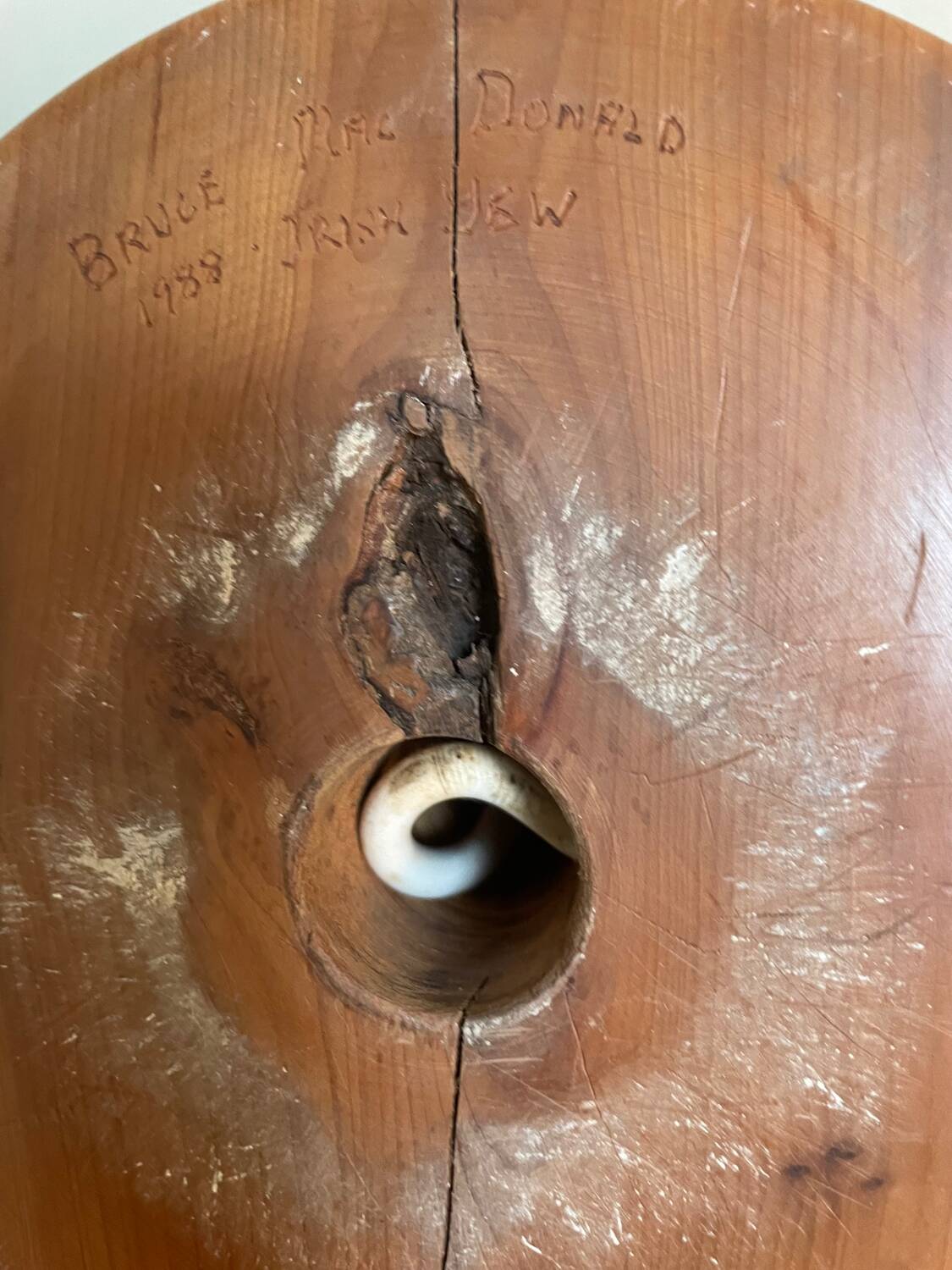 Bruce Mac Donald 1988 Carved Wood Lamp Base