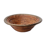 Rattan and brass fruit basket, 60s