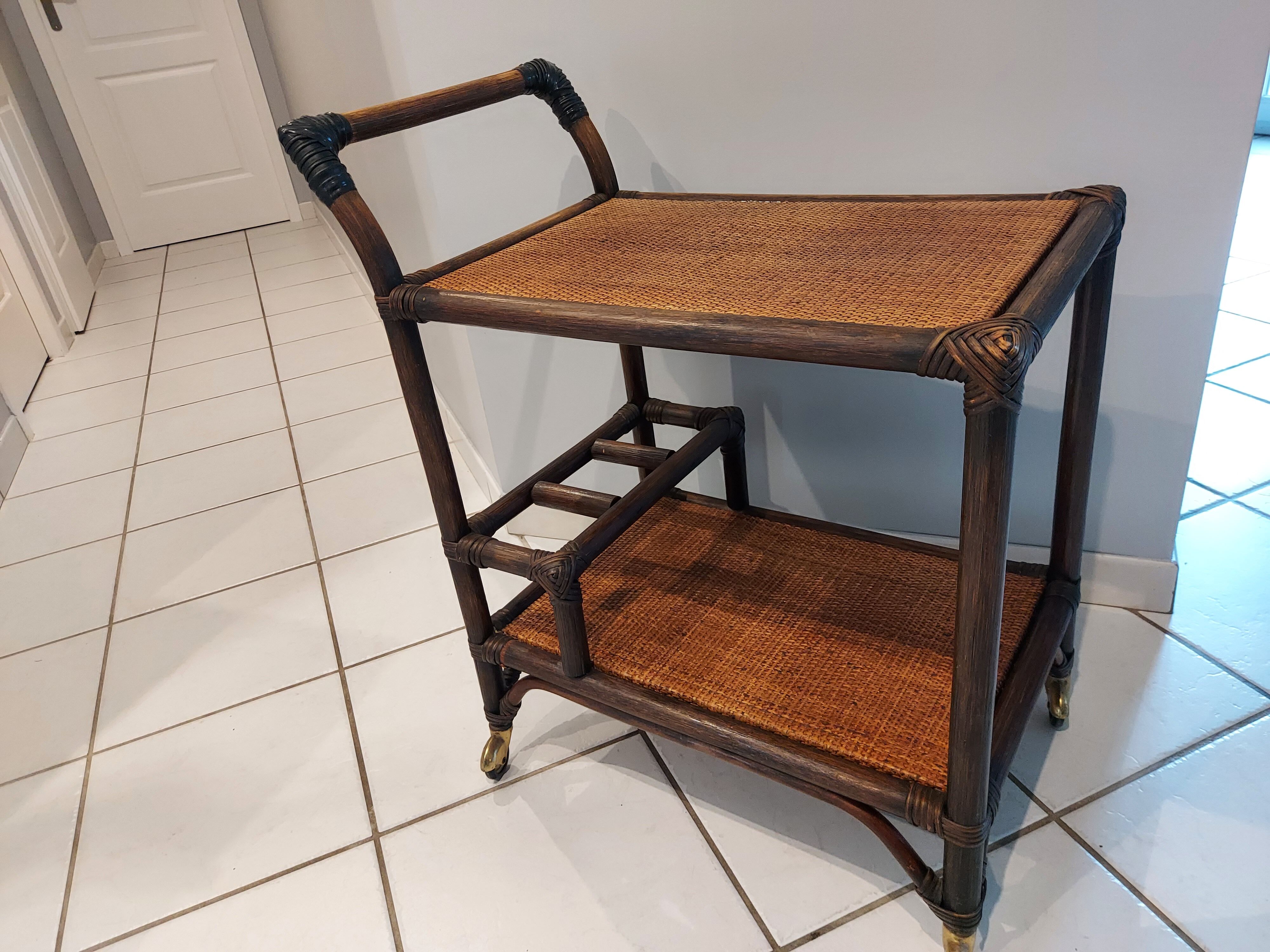 Dessert Bar Bamboo and rattan vintage 1970s
