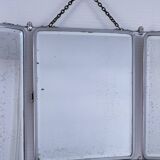 Chrome patina triptych mirror, early 20th century