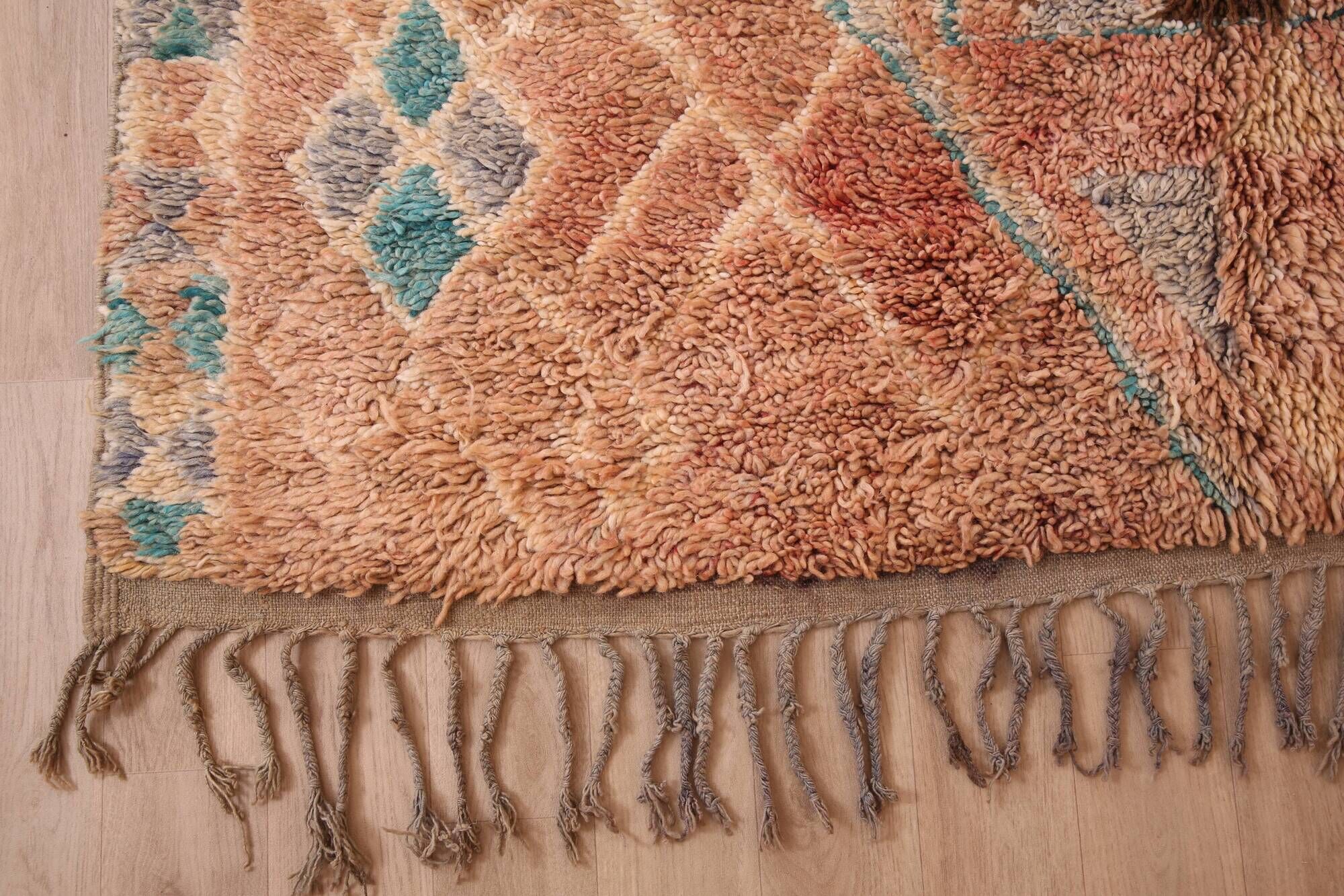 Terracotta Vintage Moroccan Rug 192 x 322 cm, Berber Handmade Wool Rug Boho