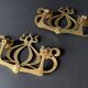Large Art Nouveau gate handles in gilded brass/Arabesque handles
