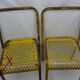 Chaises métal jaune  tôle perforée