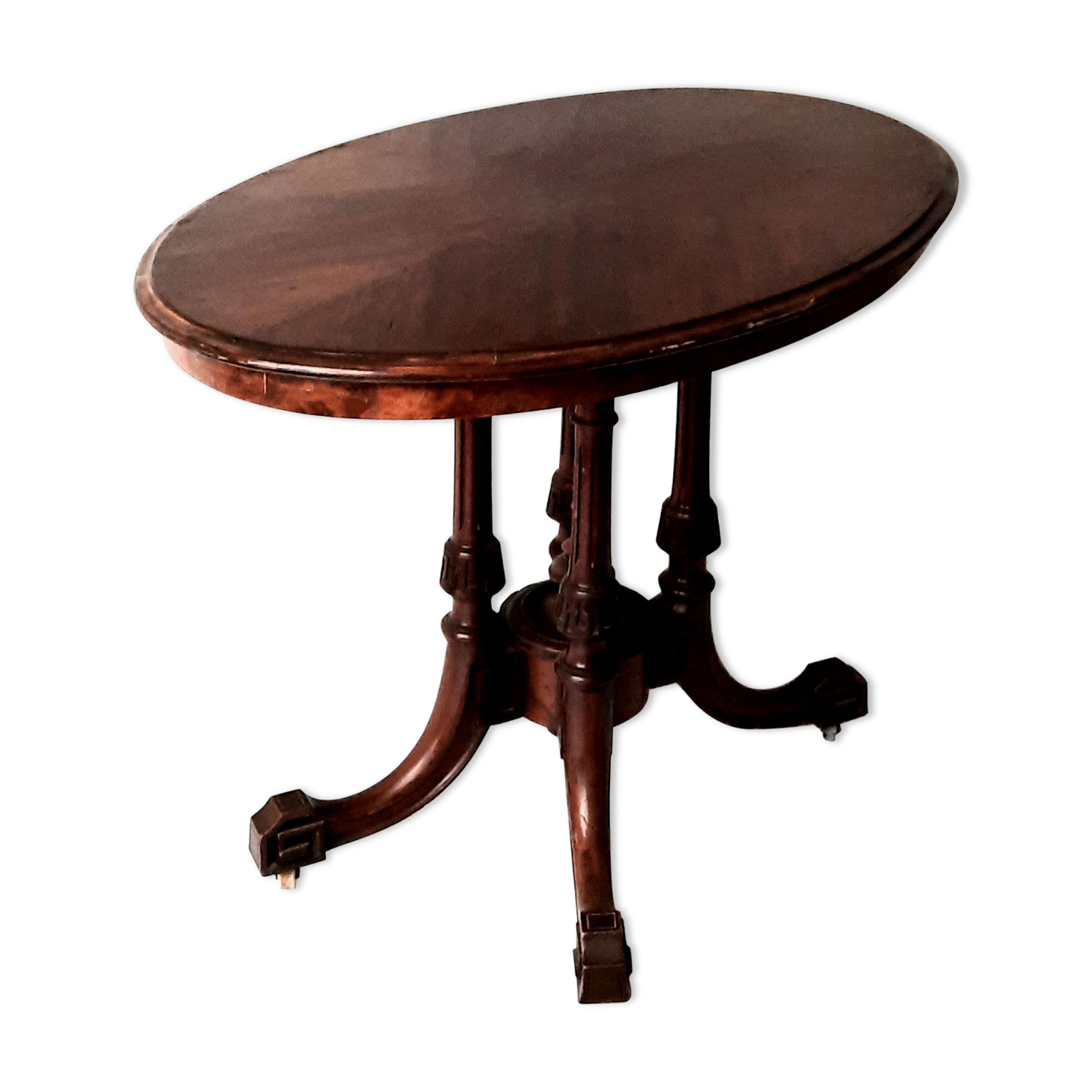 Middle oval table in Art Deco mahogany around 1930