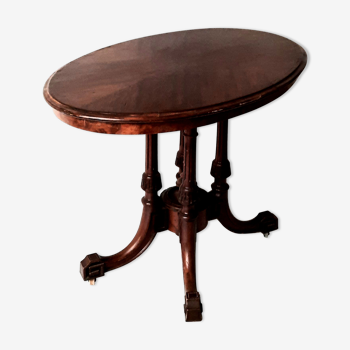 Middle oval table in Art Deco mahogany around 1930