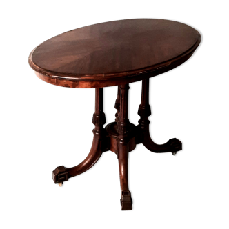 Middle oval table in Art Deco mahogany around 1930