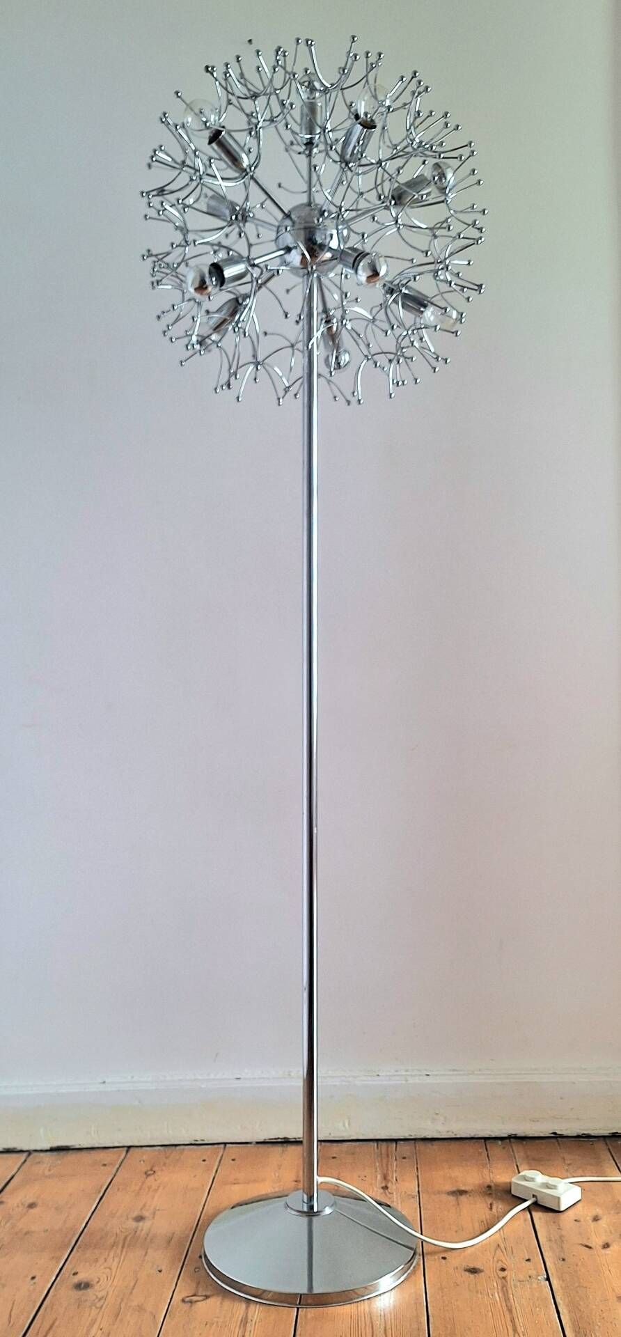 Sputnik floor lamp "Dandelion" designed by Gaetano Sciolari, lighting fixture vi