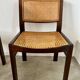 Lot 4 wooden and cane chairs Baumann design symphony model 70s vintage
