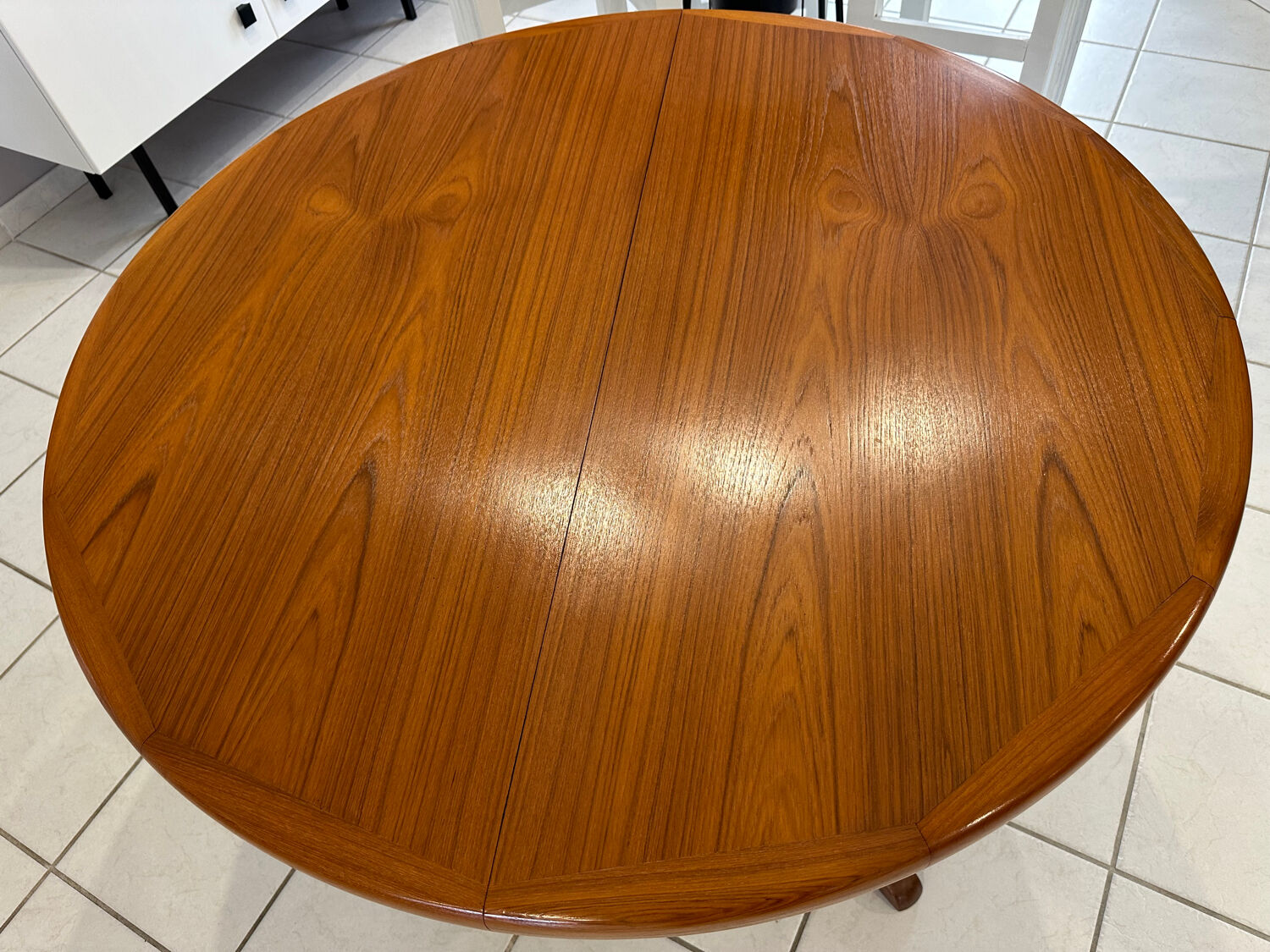 Extensible Baumann teck table vintage 1970