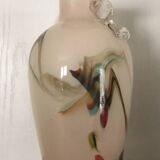 Vase type amphora in blown glass and artistic inclusion 20.5 cm