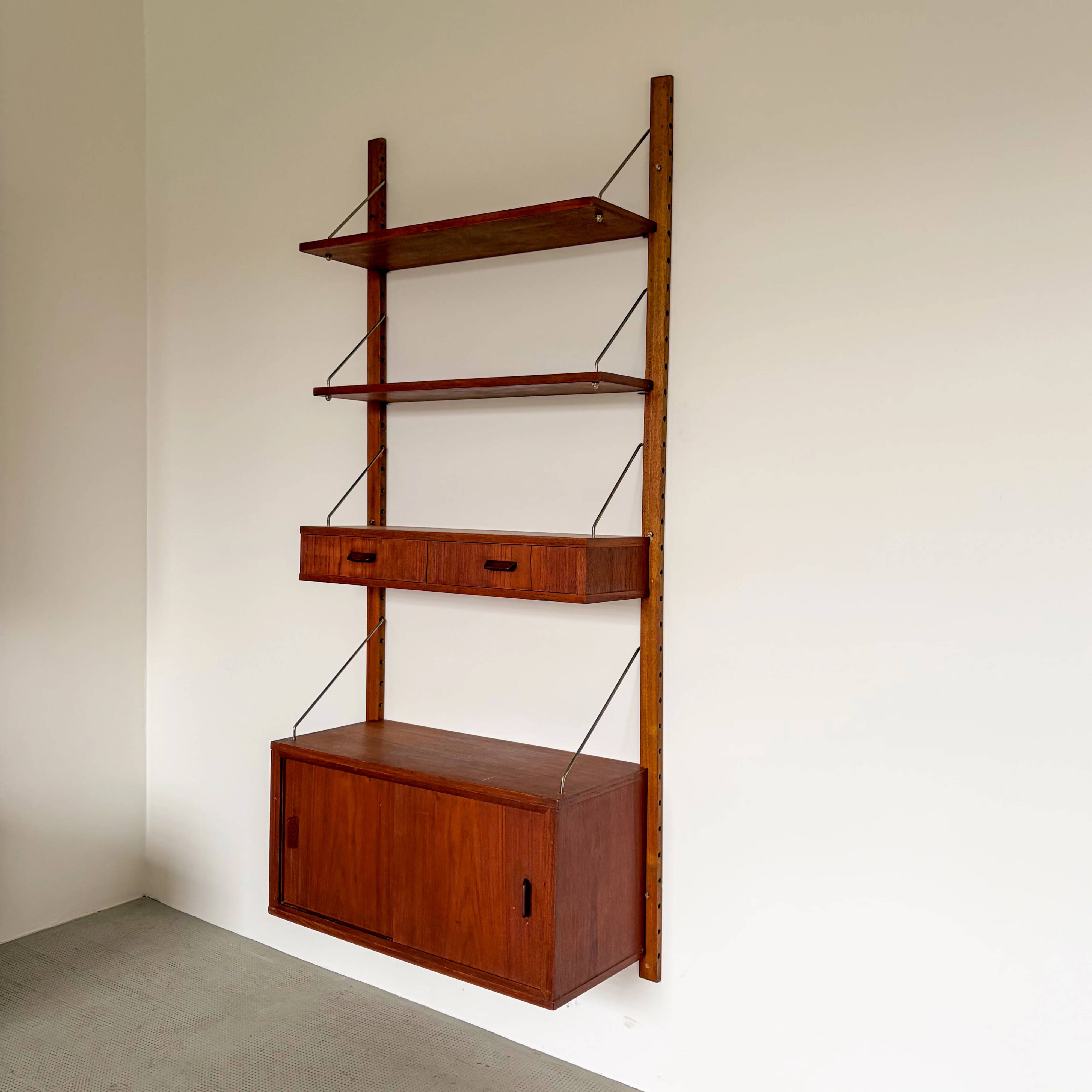 Danish wall shelf with one bay