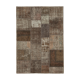 Hand-knotted oriental overdyed 170 cm x 243 cm brown patchwork carpet