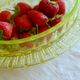 Fruit cup in yellow wealine moulded crystal 19th / 20th century