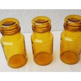 3 Amber glass jars