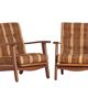 Paire de fauteuils bas en chêne 1950