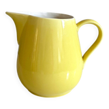 Large vintage ceramic jug pastel yellow, waku germany
