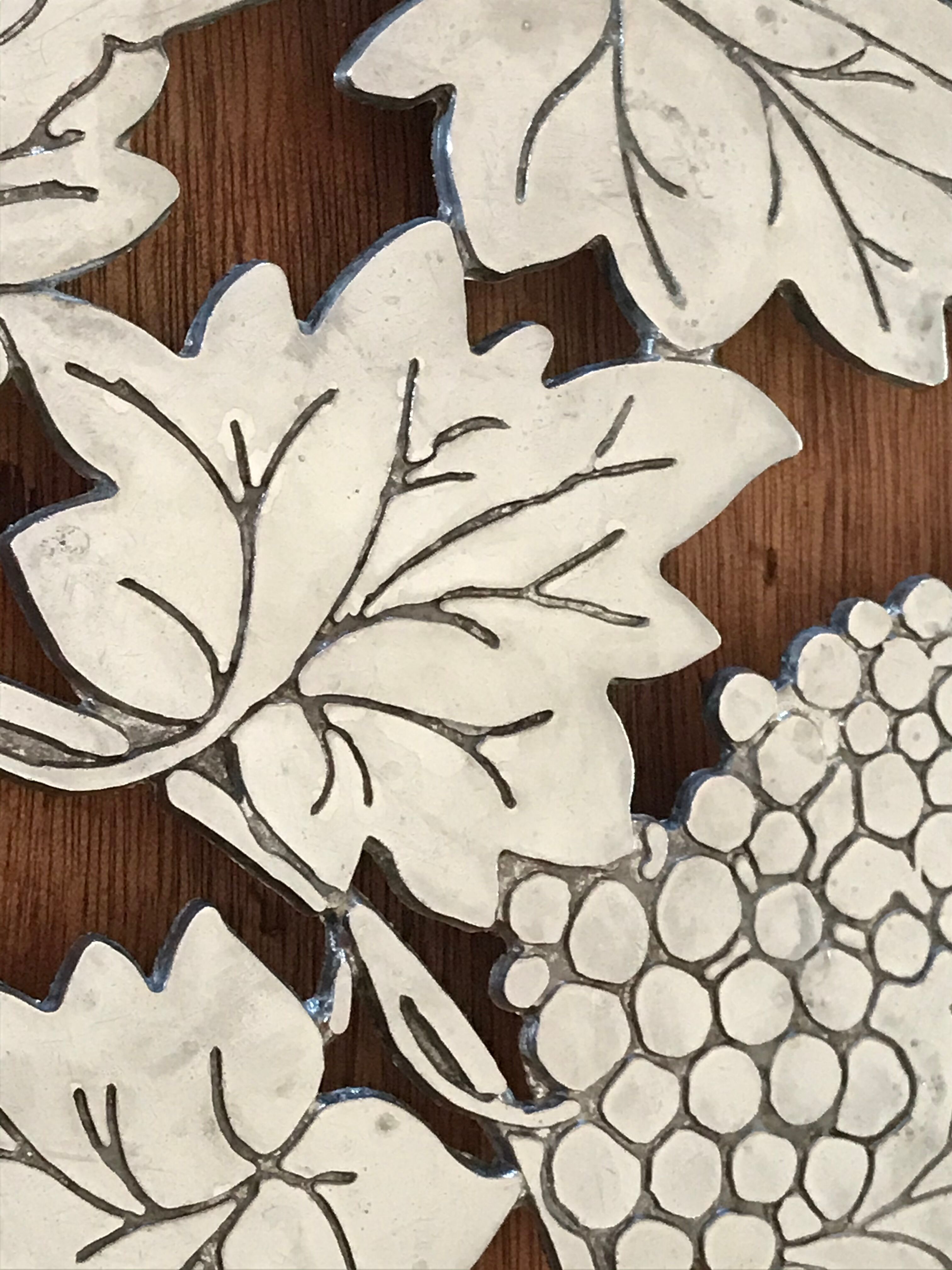 Silver metal table mat