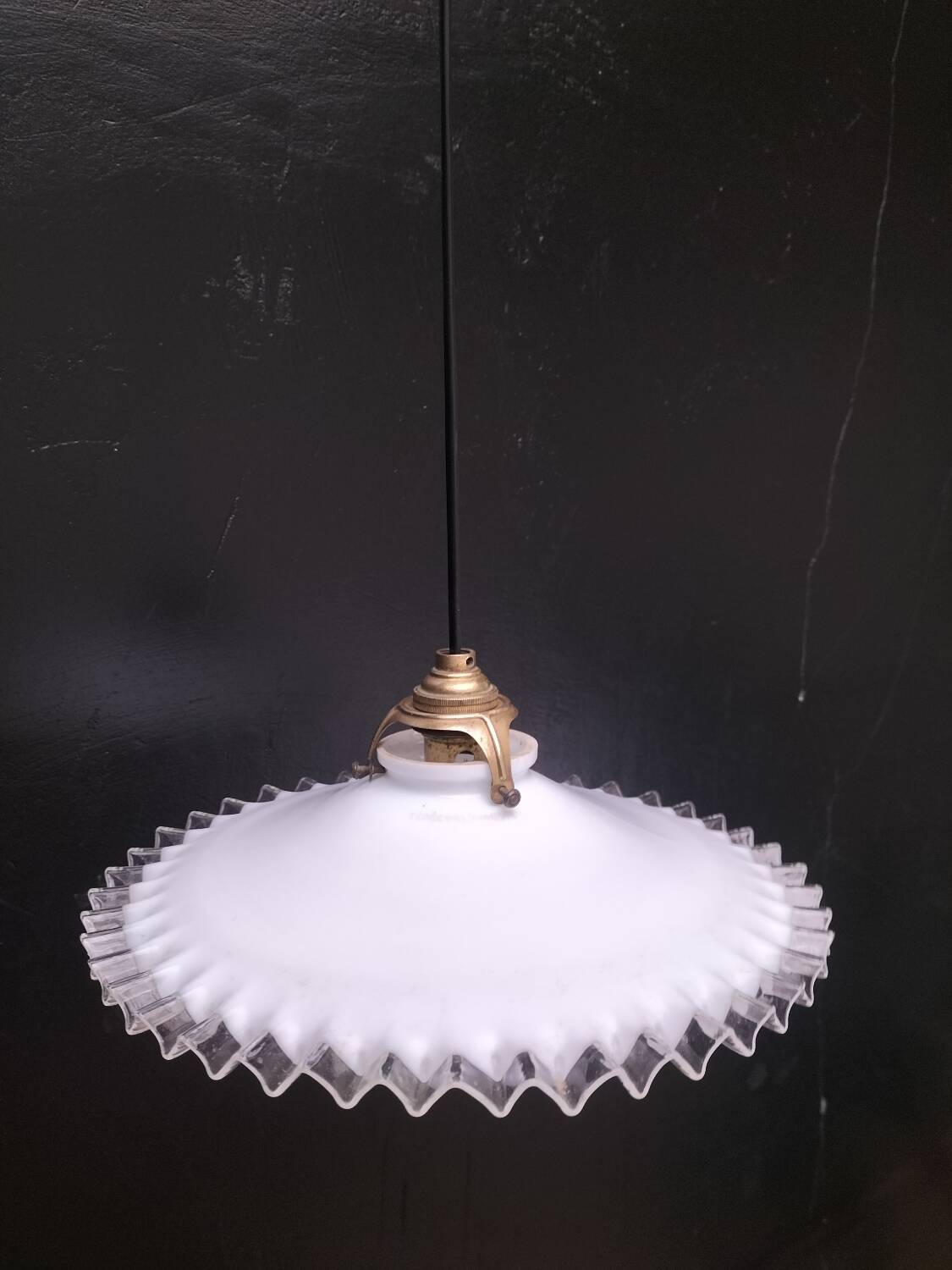 Opaline glass pendant light