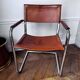 4 Matteo Grassi cantilever chairs in cognac leather