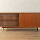Classic sideboard by Lothar Wegner, 1960s, teak veneer, glass sliding door