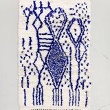 Azilal Moroccan Berber rug with majorelle blue patterns 1.50x0.93m
