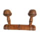 bamboo style wooden coat rack, 2 heads, vintage, 50s/60s, cloakroom, hook