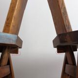 Ensemble de 4 chaises à manger en chêne brutaliste belge.