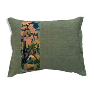 Coussin upcyclé « forêt
