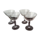 4 champagne glasses in engraved crystal