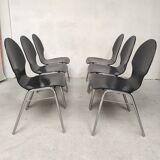 6 chaises plywood et chrome