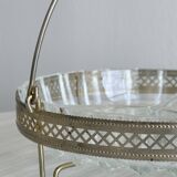Plat en verre et métal argenté