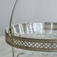 Glass and silver metal dish