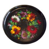 Vintage Russian tray in enamelled sheet metal