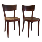 Chaises Baumann  style Art Déco en bois courbé massif - années 30/40