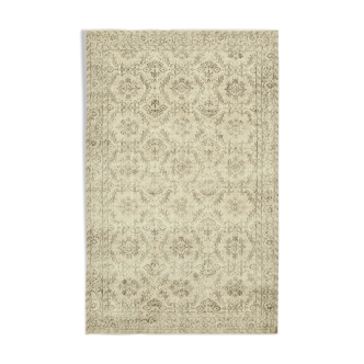 Handwoven vintage anatolian beige rug 186 cm x 290 cm - 38891