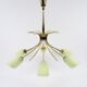 Brass and glass chandelier, 1950s