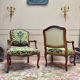 Pair of Louis XV Style Walnut Armchairs, 19th Century