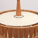 Vintage Temde Hanging Lamp with Teak and Raffia 1960s Germany.
