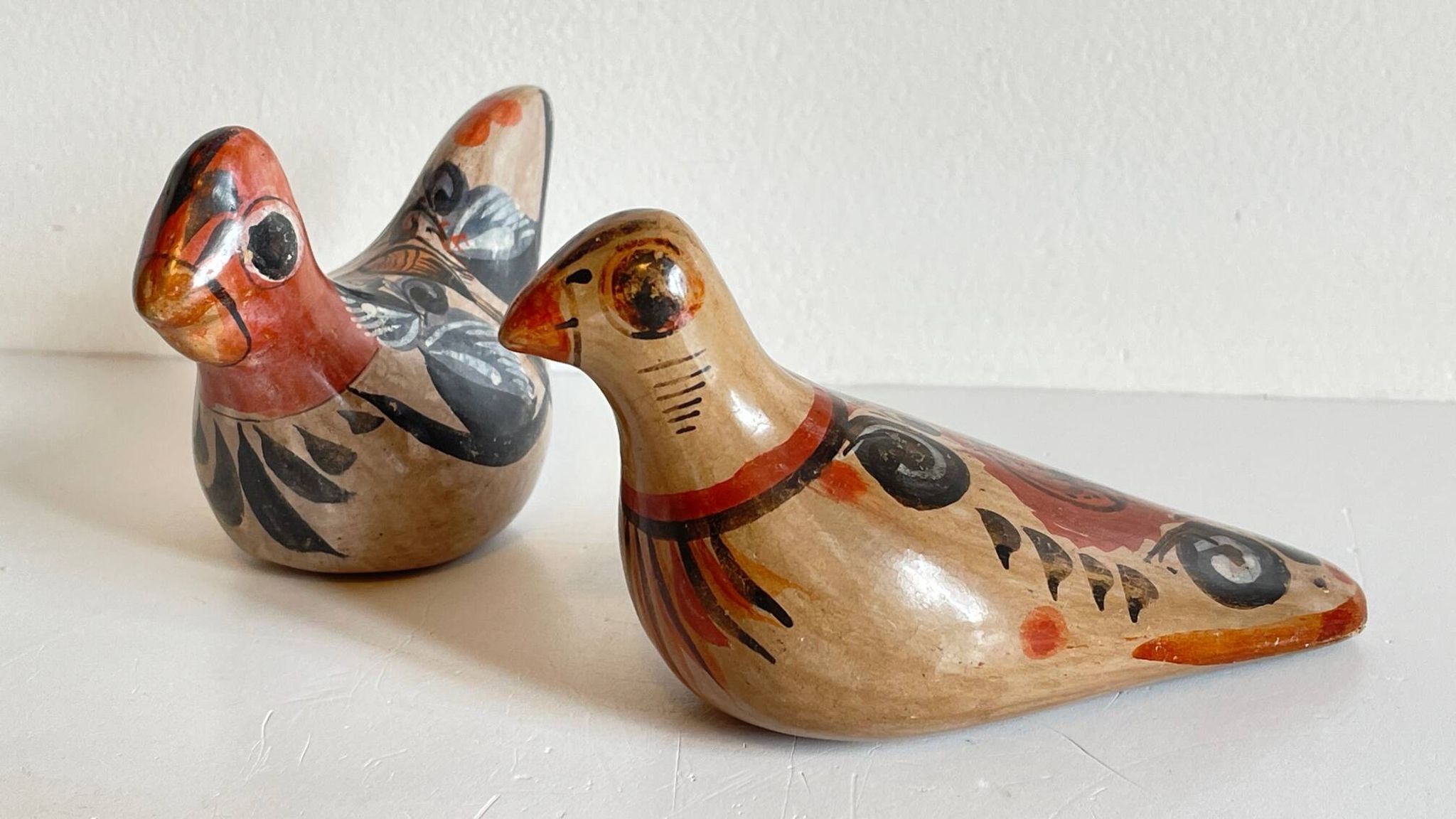Couple OISEAUX Céramique MEXIQUE Vintage