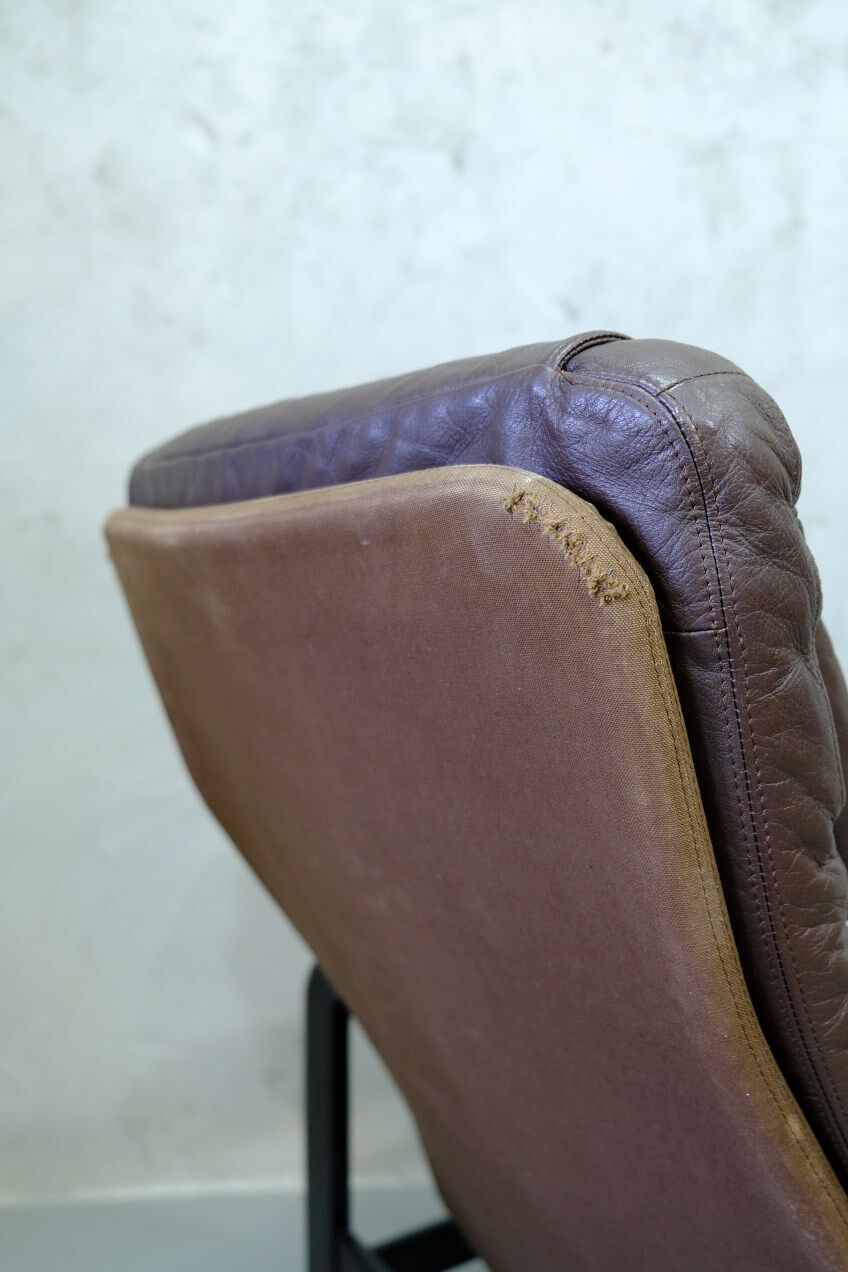 Mid-century Finnish leather lounge chair by Oy BJ Dahlqvist for BD Furniture, 1960s