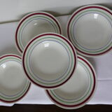 5 vintage porcelain soup plates