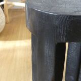 Black burnt teak stool