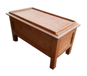 chevet table basse avec tiroir coffre sur pieds pupitre bois teck 51x26x28cm
