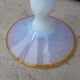 Pink opaline soliflore vase with white opalescent foot