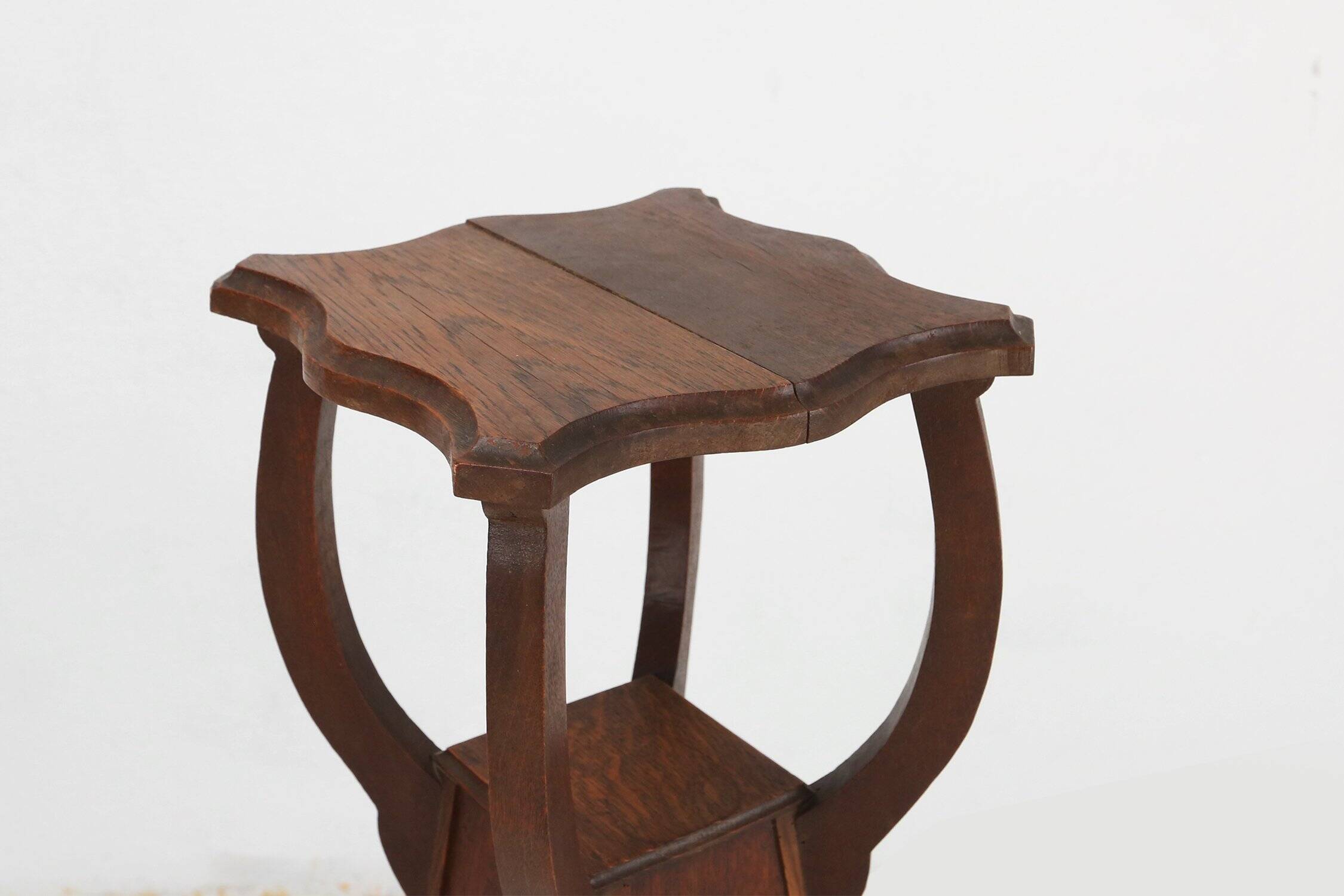 Art Deco Piedestal or Console Table in Oak, France 1940s