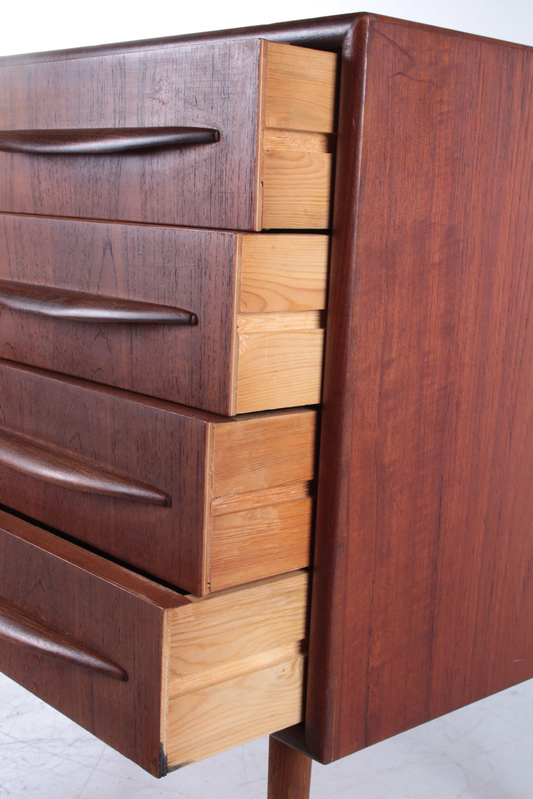 1960s buffet or TV cabinet with 4 drawers in teak Danish design