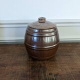 Glazed stoneware barrel pot