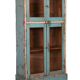 Old art deco showcase in original turquoise-white patina burmese teak